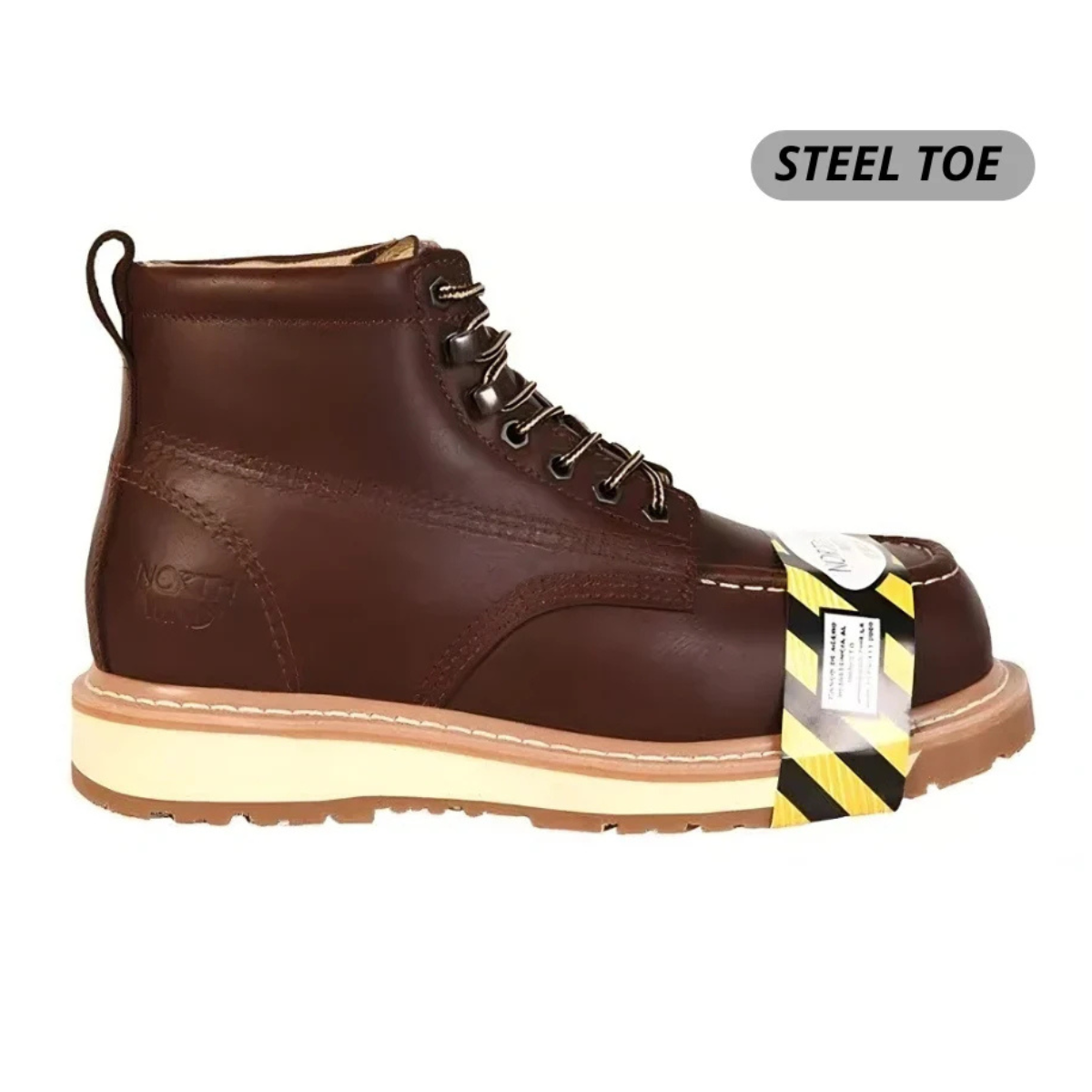 BOTA DE TRABAJO CON CASCO DE ACERO 100% PIEL COSIDO GOODYEAR WELT