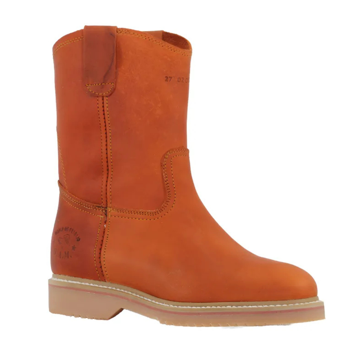 Bota Marca SAM De Trabajo Cosido Welt De Piel Y Uso Rudo Suela Hule