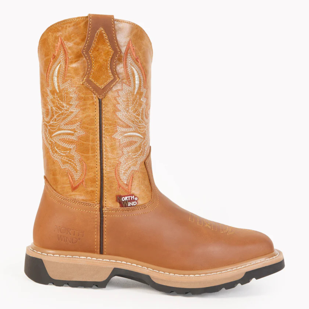 BOTA DE TRABAJO TIPO RODEO COSIDO GOODYEAR WELT - MIEL ATANADO