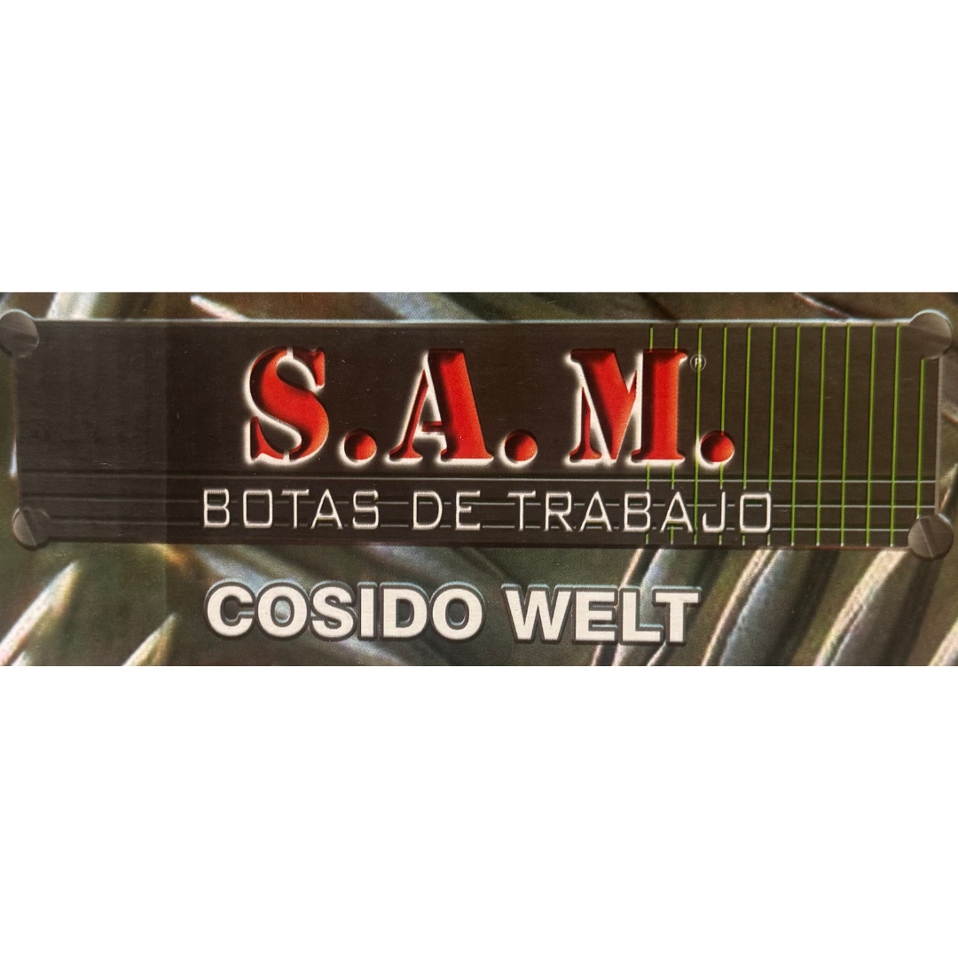 Botín Marca SAM De Trabajo Cosido Wet De Piel Y Uso Rudo Suela Hule