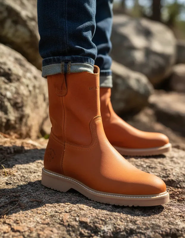 Bota Marca SAM De Trabajo Cosido Welt De Piel Y Uso Rudo Suela Hule