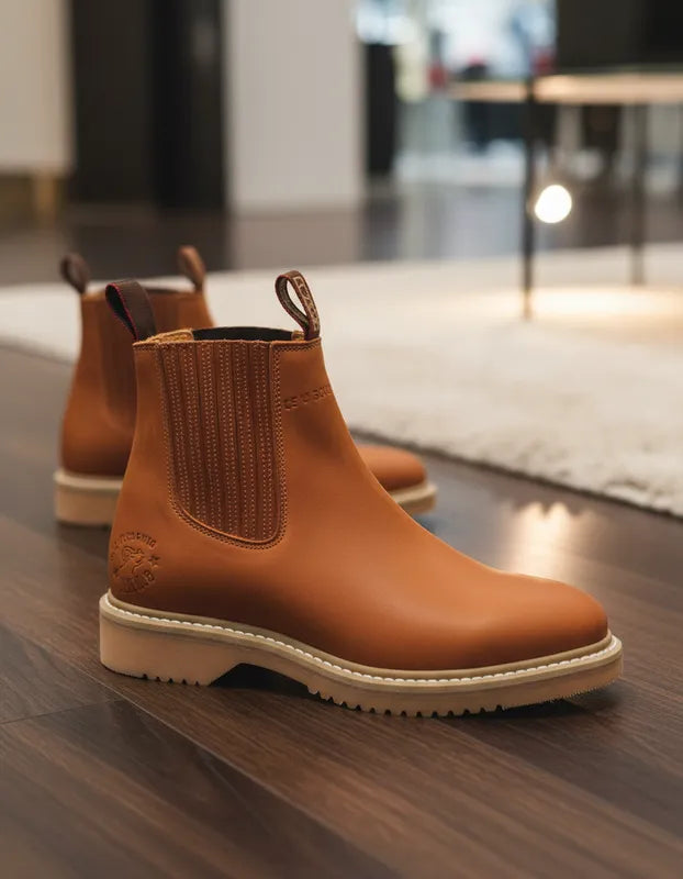 Botín Marca SAM De Trabajo Cosido Wet De Piel Y Uso Rudo Suela Hule