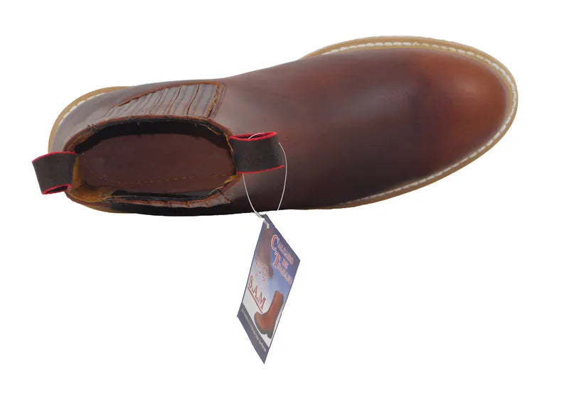 Botín Marca SAM De Trabajo Cosido Wet De Piel Y Uso Rudo Suela Hule